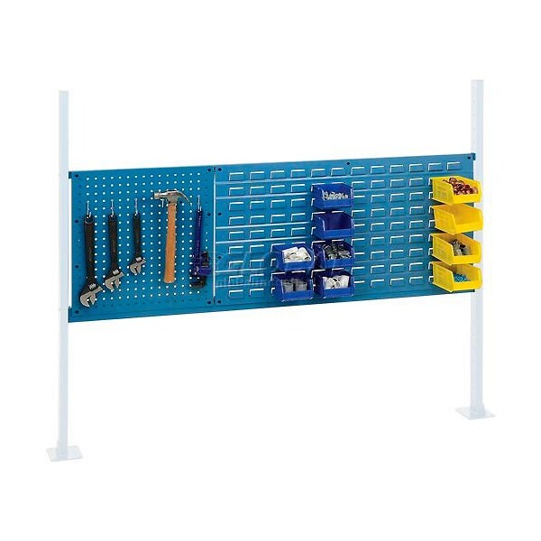 Global Industrial 18in Pegboard & 36in Louver Panel Kit, 60inW, Blue 318866BL - main